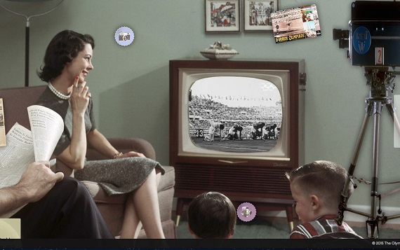 TV로 올림픽을 시청 중인 (추측컨대) 베를린에 거주 중인 단란한 가족 (사진제공 : 올림픽박물관)