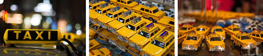 뉴욕의 화려한 밤에 빠질 수 없는 Yellow Cab과 Yellow Cab 디자인을 이용한 다양한 상품들