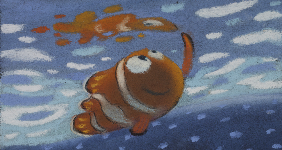 Ralph Eggleston
Sequence Pastel: Field Trip
Finding Nemo, 2003
Pastel on paper 
4.25” x 7.5”
ⓒDisney/Pixar