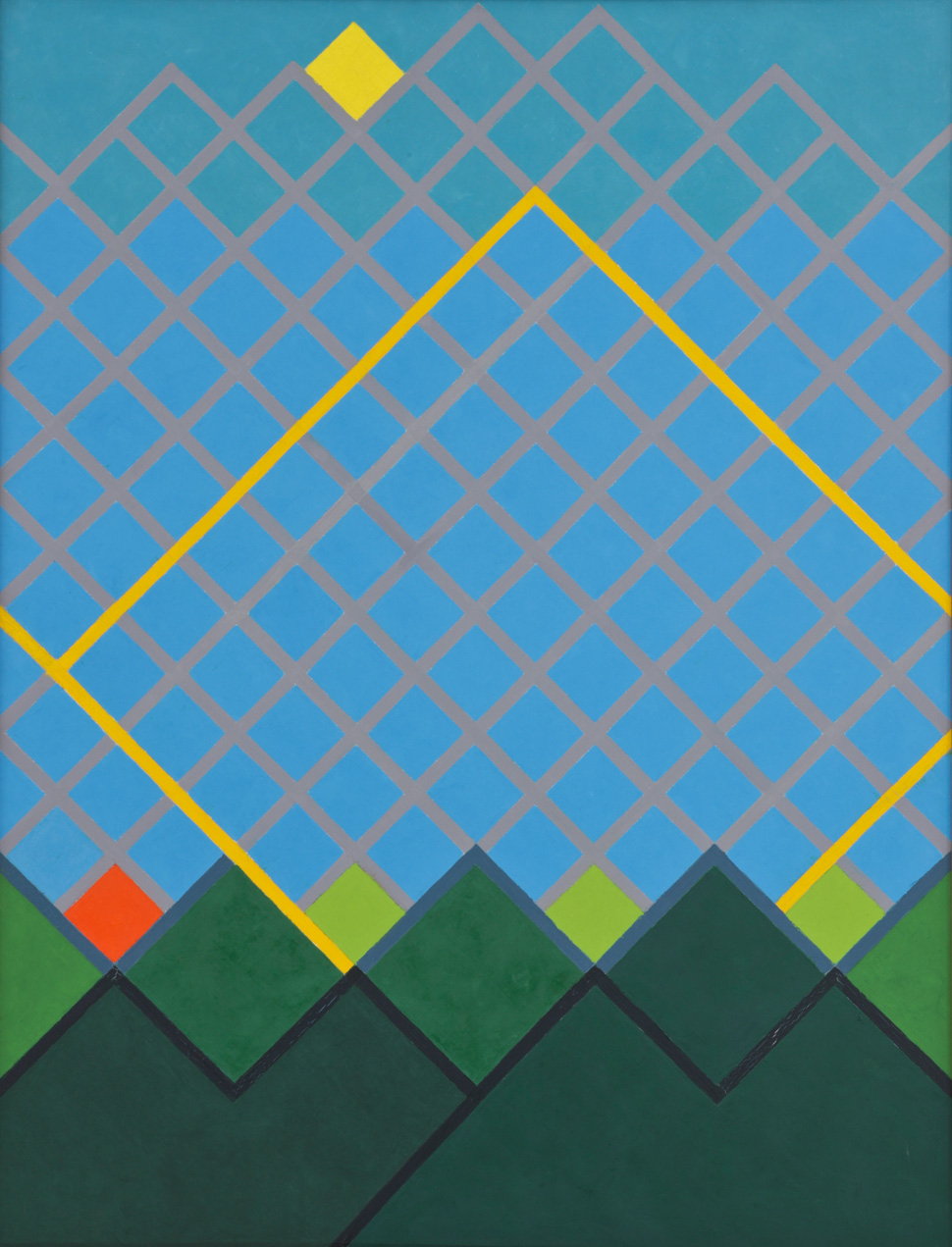 산(Blue Mountain-Blue), 1994, 캔버스에 유채 Oil on canvas, 126x96cm, 유영국미술문화재단 소장 (사진제공: 국립현대미술관 덕수궁관)