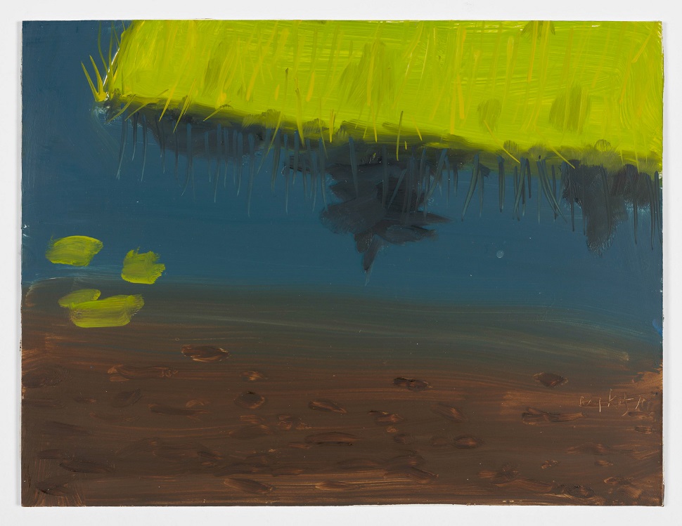 Alex Katz_Reflection with Lilies, oil on board, 22.9x30.5cm, 2010