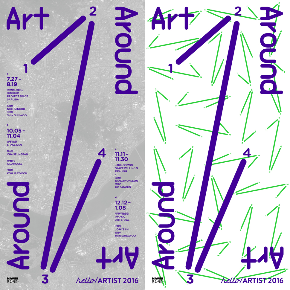 작가와 대안공간을 함께 지원하는 헬로!아티스트의 ‘아트 어라운드’ 포스터 (사진제공: 네이버문화재단)