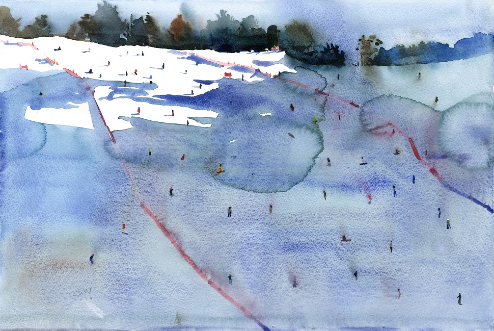 〈Ski Resort〉, 31x46cm, watercolor on paper, 2015