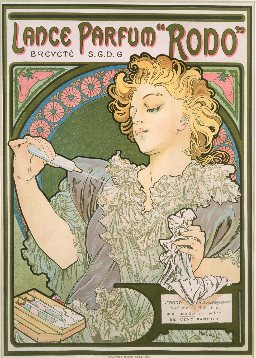 Alphonse Mucha, Poster for Lance Perfum ‘Rodo’, 1896