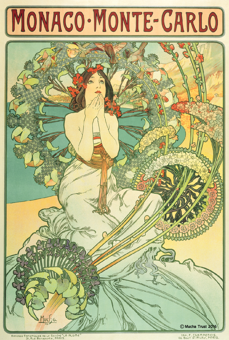 Alphonse Mucha, Poster for ‘Monaco-Monte Carlo’, P.L.M. railway services, 1897