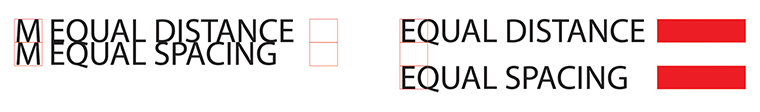 그림 8. 수학적 글자몸통의 거리를 기준으로한 글줄사이