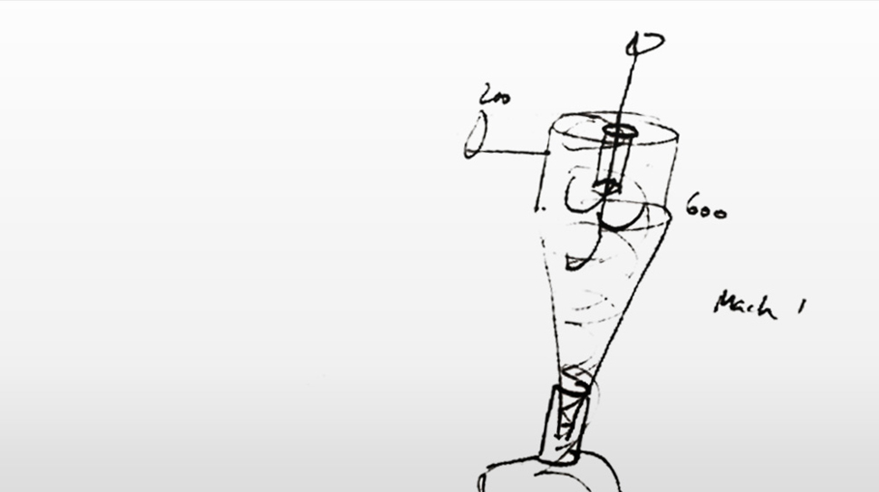 제임스 다이슨이 먼지주머니 없는 진공청소기 개발을 위해 작업한 스케치