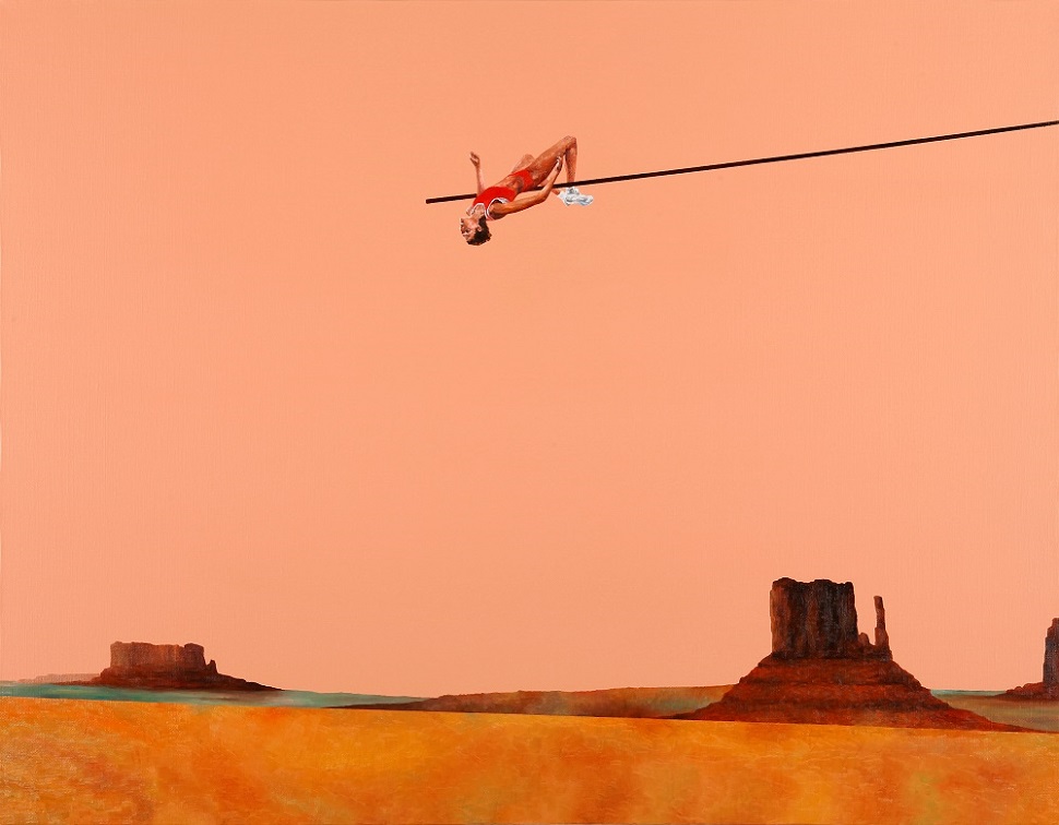 박상희, A High Jumper, 2009,  acrylic and oil on canvas, 91x116.8cm