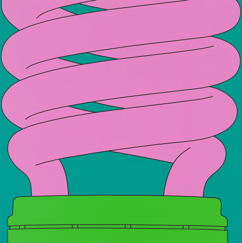 〈Untitled (lightbulb fragment)〉, 2016, Acrylic on aluminium, 195x195cm, ©Michael Craig-Martin Courtesy the artist and Gagosian