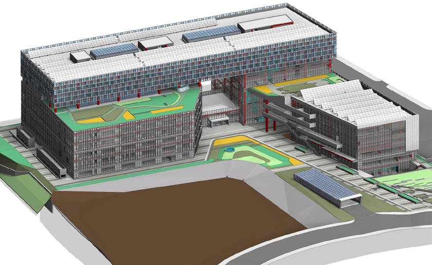 BIM 솔루션인 Revit Architecture를 이용해서 모델링한 모습 (출처: blog.naver.com/skyarchi77)