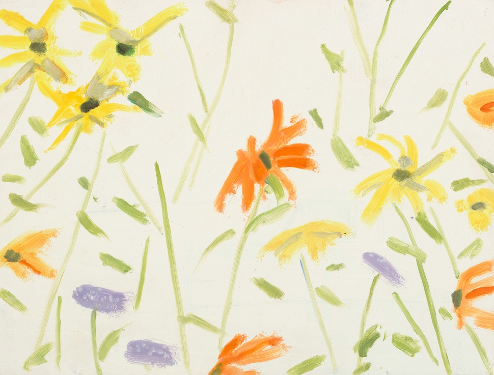 Alex Katz_Flowers 2, oil on board, 22.9x29.8cm, 2011