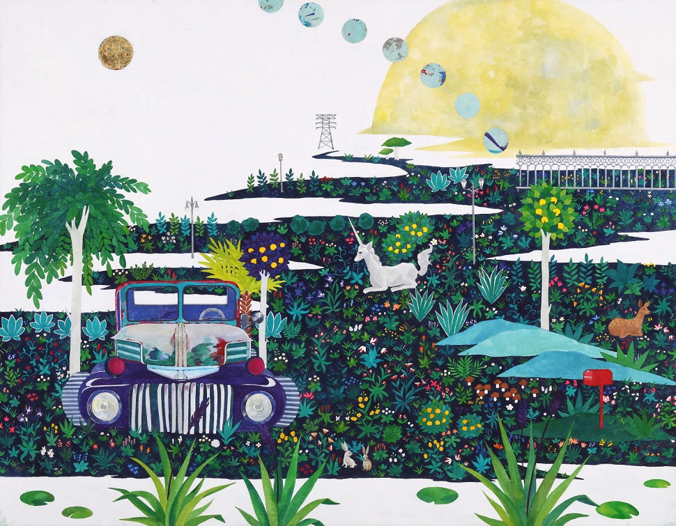 잊혀진 숲, 91x116.8cm,장지에 채색, 금박, 2016 (사진제공: 갤러리써포먼트)