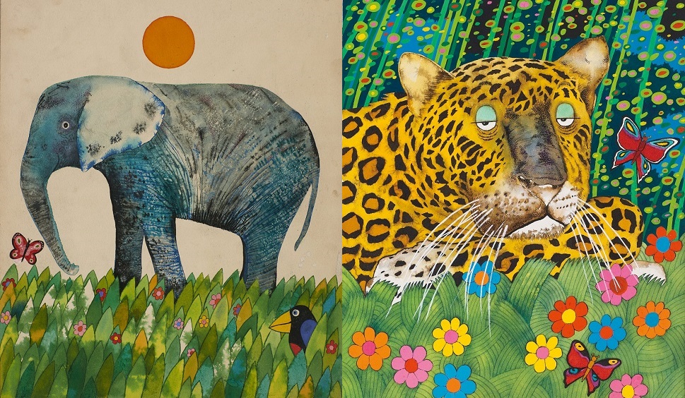 <Elephant> 1974 ⓒ Anthony Browne
앤서니 브라운이 처음 책을 만들려고 시도한 작품. 숲 속에서 길을 잃은 새끼 코끼리를 주제로, 색채가 풍부한 그림책을 만들었다.