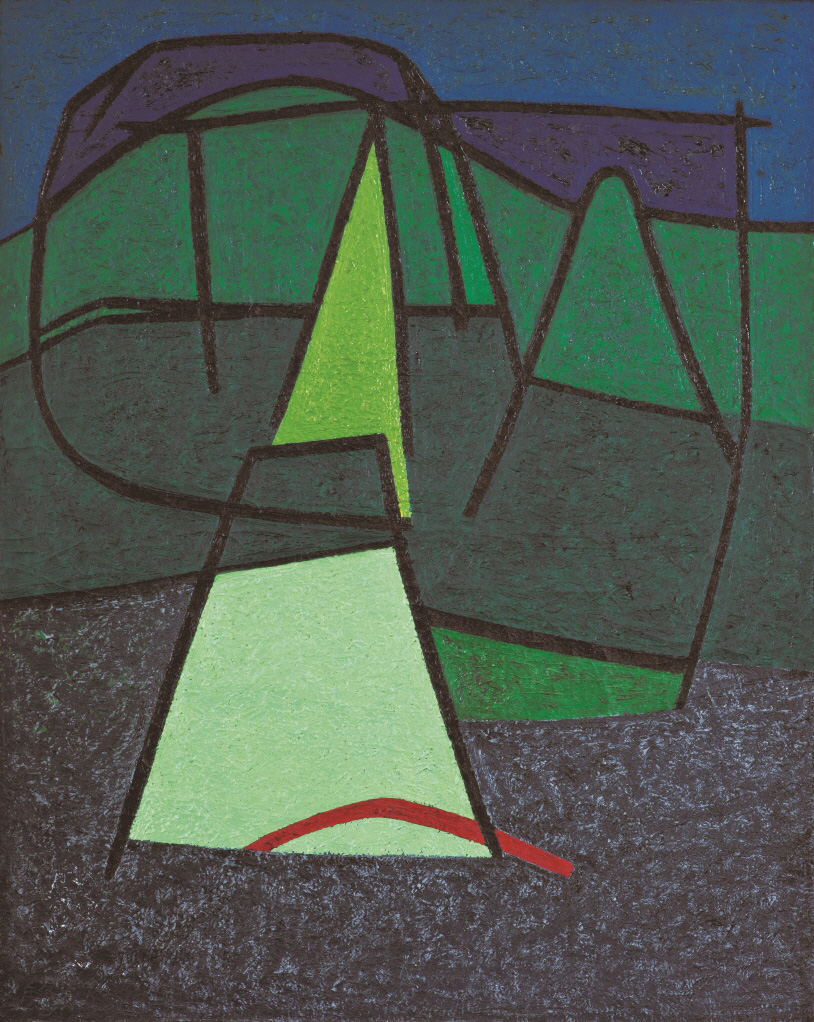 산(Mountain), 1957, 캔버스에 유채 Oil on canvas, 100x81cm, 개인 소장 (사진제공: 국립현대미술관 덕수궁관)