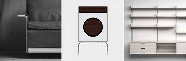 (좌부터) 620 Chair Programme, 1962, by Dieter Rams for Vitsœ
L 2 speaker, 1958, by Dieter Rams for Braun
606 Universal Shelving System, 1960, by Dieter Rams for Vitsœ