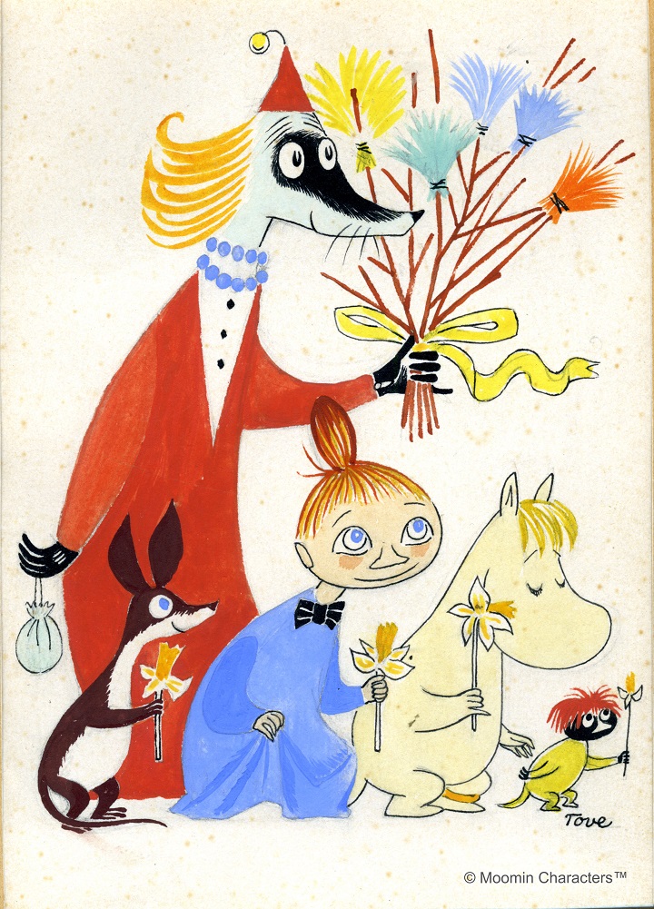 부활절 카드를 위한 드로잉, 1940, 과슈, 잉크드로잉, 종이, 27x21cm, Private collection ⓒMoomin Characters™