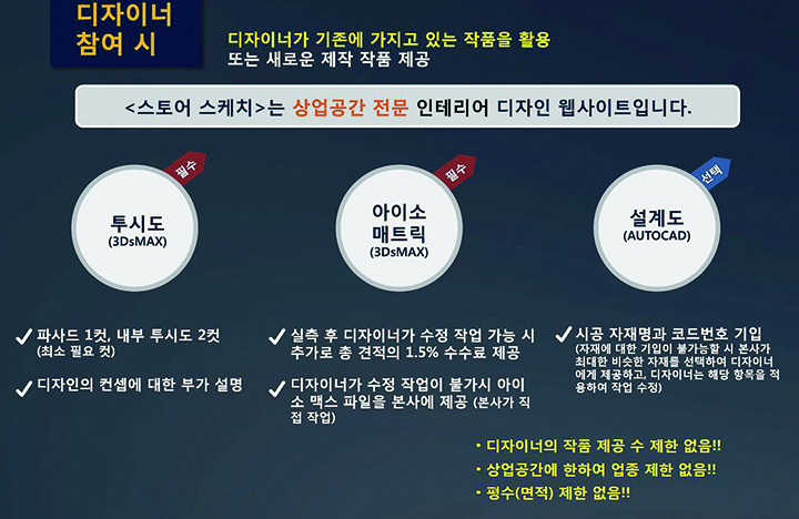 인테리어 디자이너가 스토어스케치에 참여 시 준비해야 할 것 
